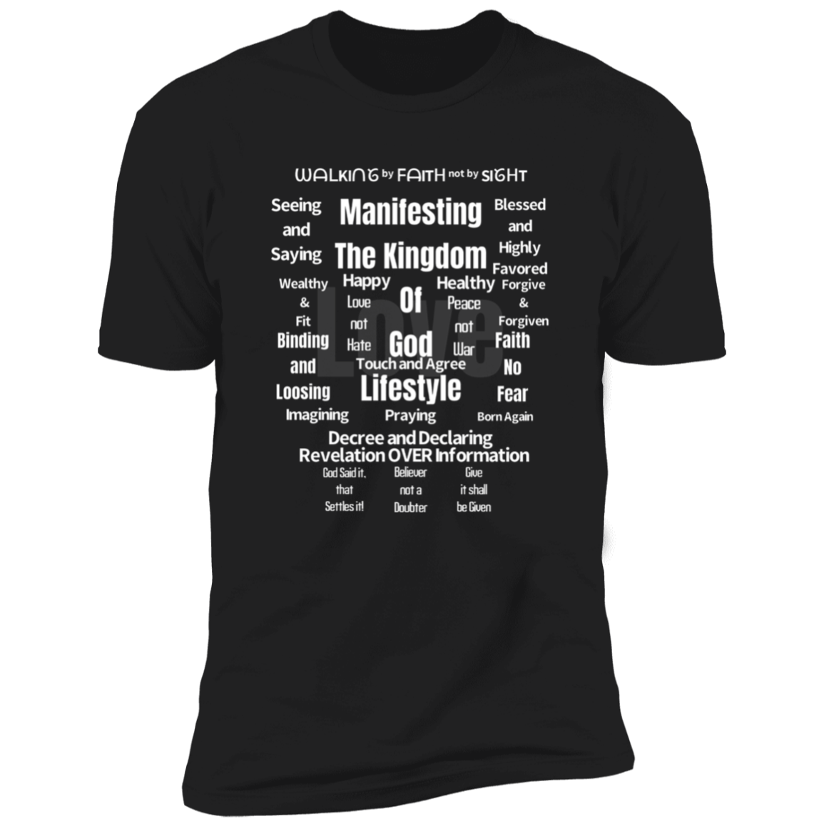 Men/Women Unisex "Manifesting the Kingdom of God" Short Sleeve Faith-Based Tee