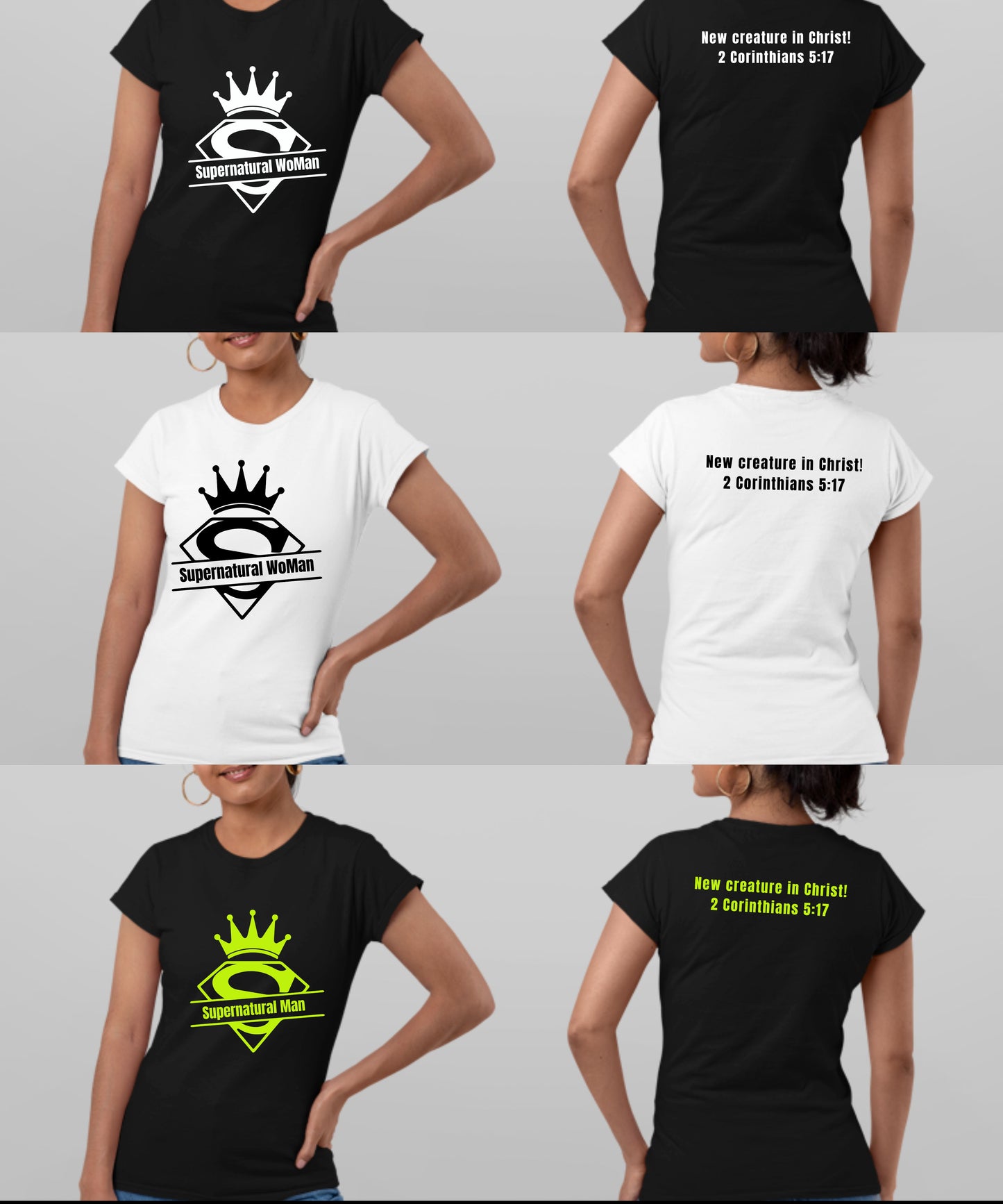 Supernatural Woman Front & Back 3001C Bella + Canvas Unisex Jersey Short-Sleeve T-Shirt