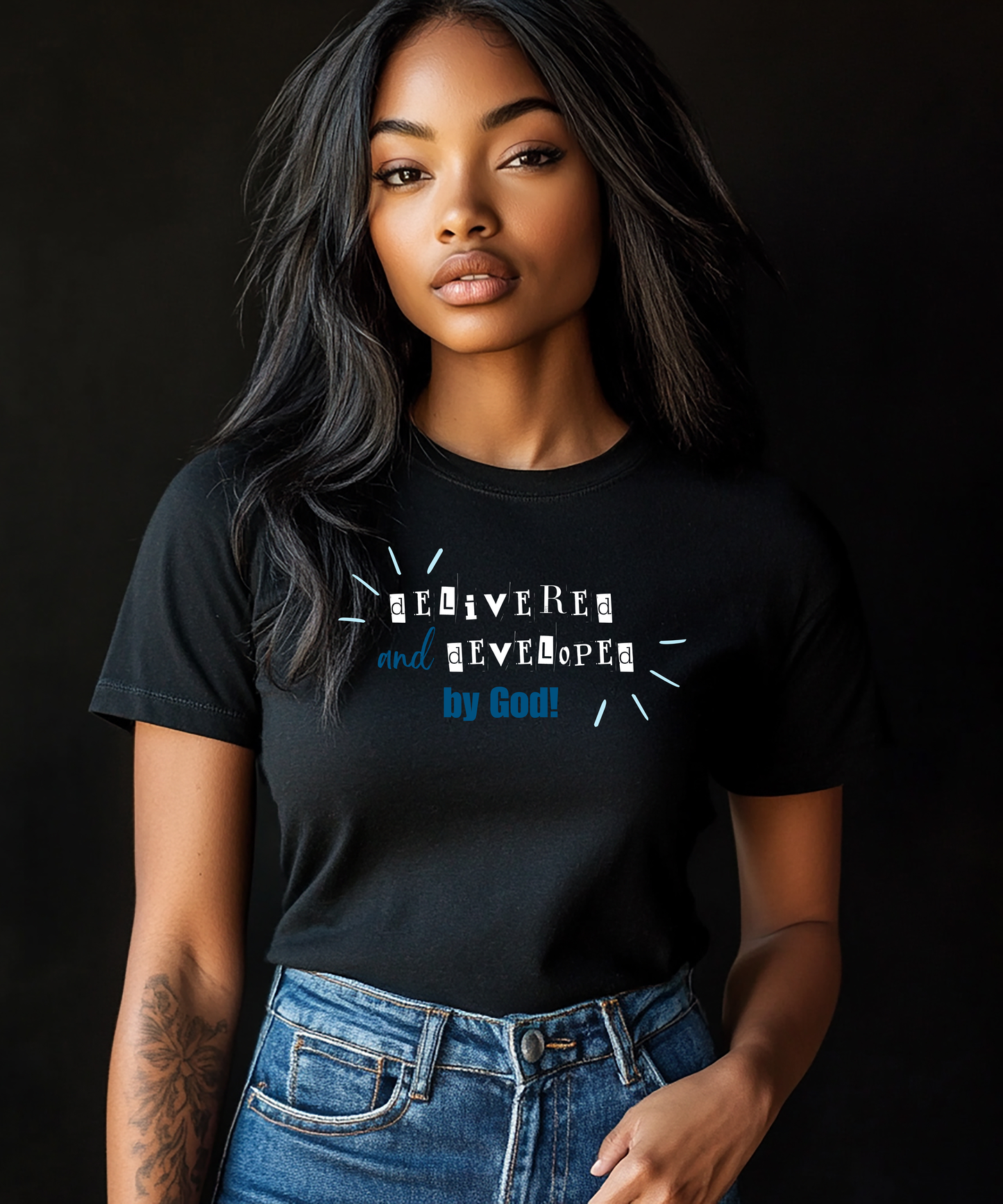 developed and delivered by God BlueBella + Canvas Unisex Jersey Short-Sleeve T-Shirt