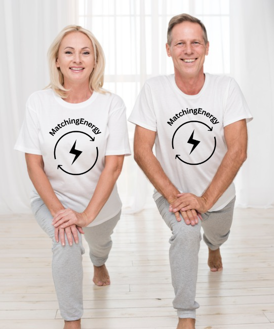 Men & Women Unisex "Matching Energy" Couple /Black & White Premium Short Sleeve T-Shirt