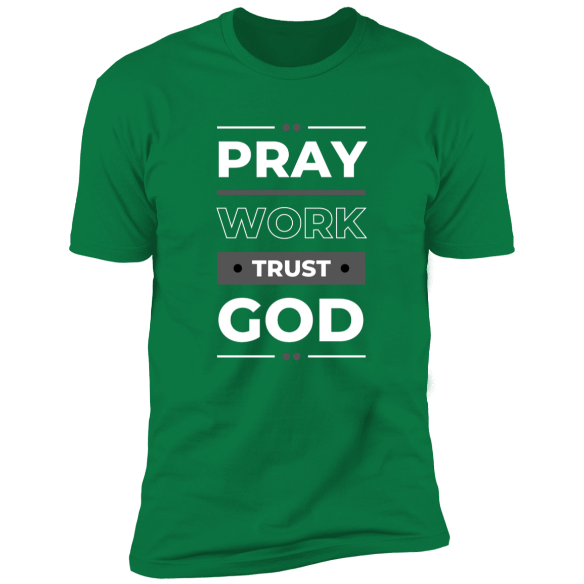 Men/Women Unisex "Pray Work Trust God" Premium Short Sleeve Faith-Based T-Shirt