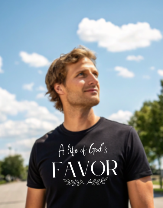 Men/Women Unisex "A Life of God's Favor" Premium Short Sleeve T-Shirt - Black