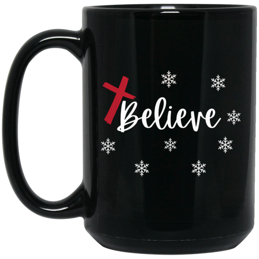 Believe 15oz Black Mug