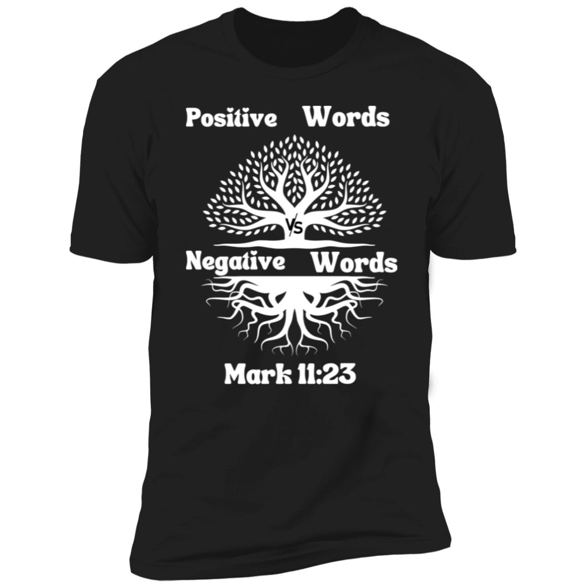 Men/Women Unisex Positive words vs. Negative words" / Black & White Premium Short Sleeve T-Shirt