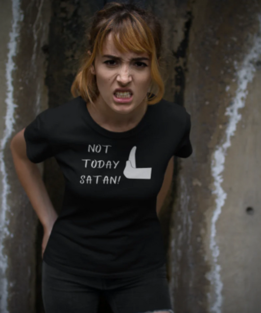 Men/Women Unisex "NOT TODAY SATAN!" Short Sleeve Faith-Based T-Shirt