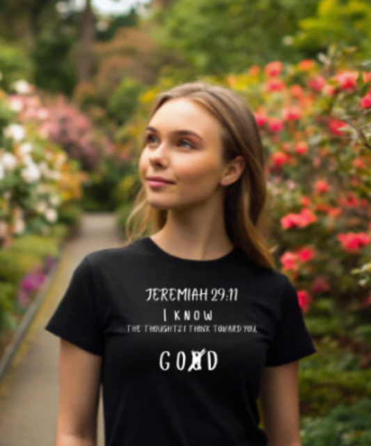 Men/Women Unisex I think toward you Good Men & Women Bible Verse Christian Short Sleeve Bible - Tees