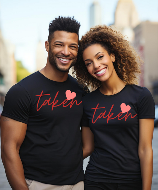 Women Taken /Black White & Heather Grey Premium Short Sleeve T-Shirt - Family