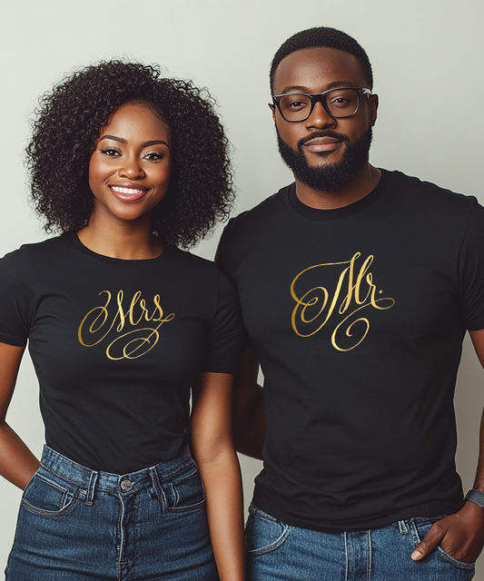 Mr & Mrs Leave and Cleave One Flesh Front & Back Jersey Short-Sleeve T-Shirt