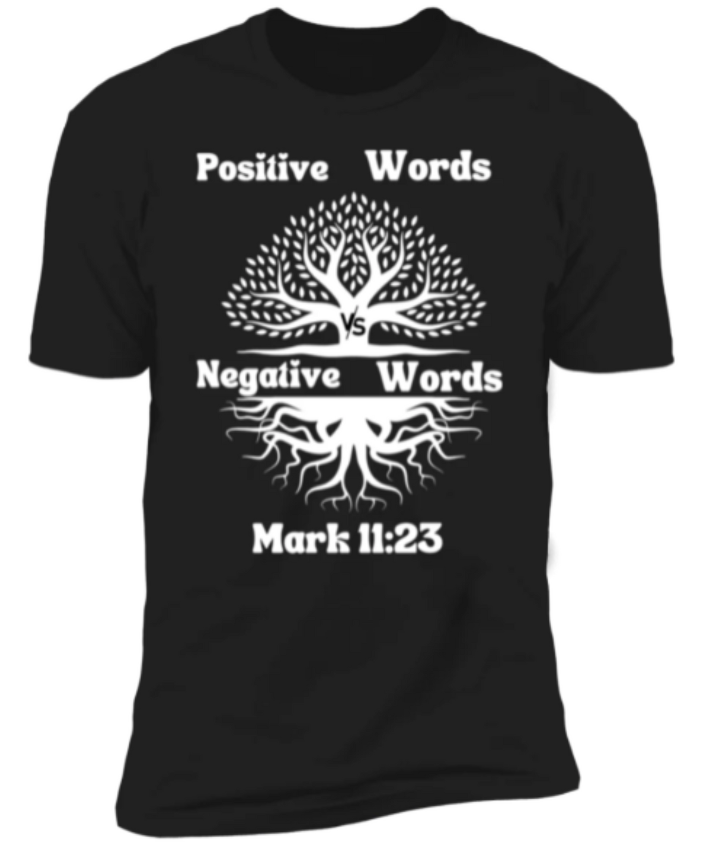 Men/Women Unisex Positive words vs. Negative words" / Black & White Premium Short Sleeve T-Shirt