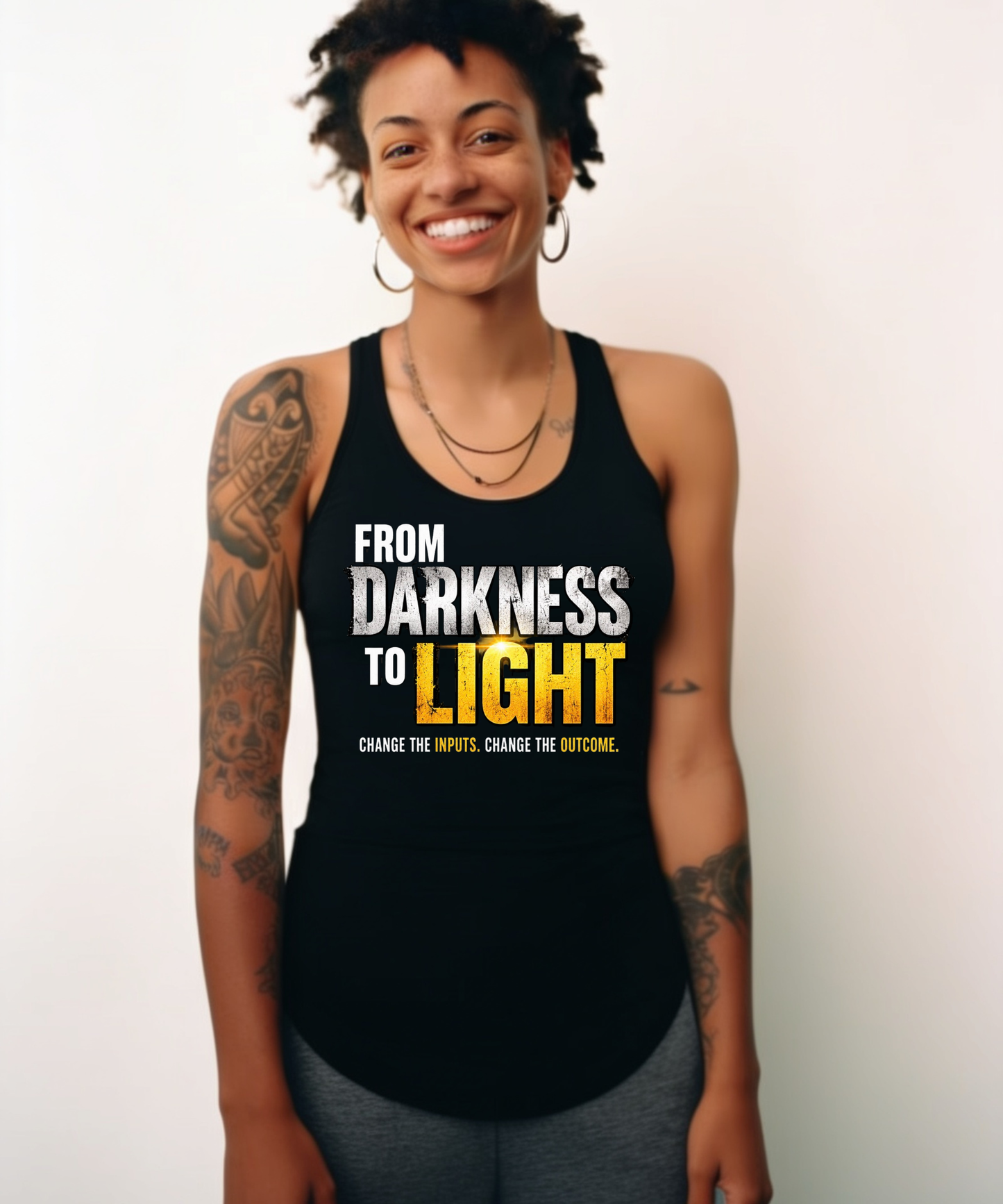 Women’s From Darkness to light fitted racerback tank top