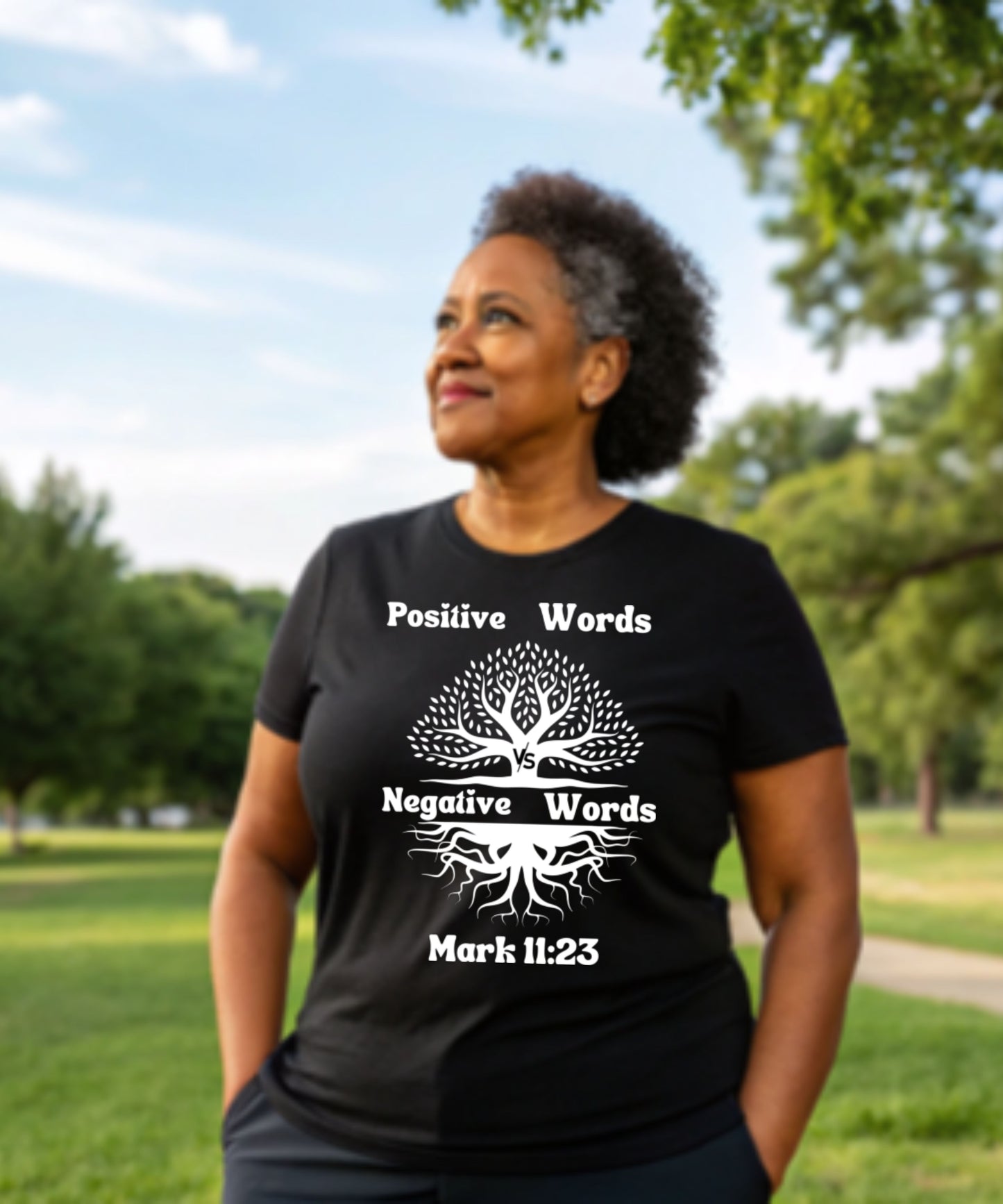Men/Women Unisex Positive words vs. Negative words" / Black & White Premium Short Sleeve T-Shirt