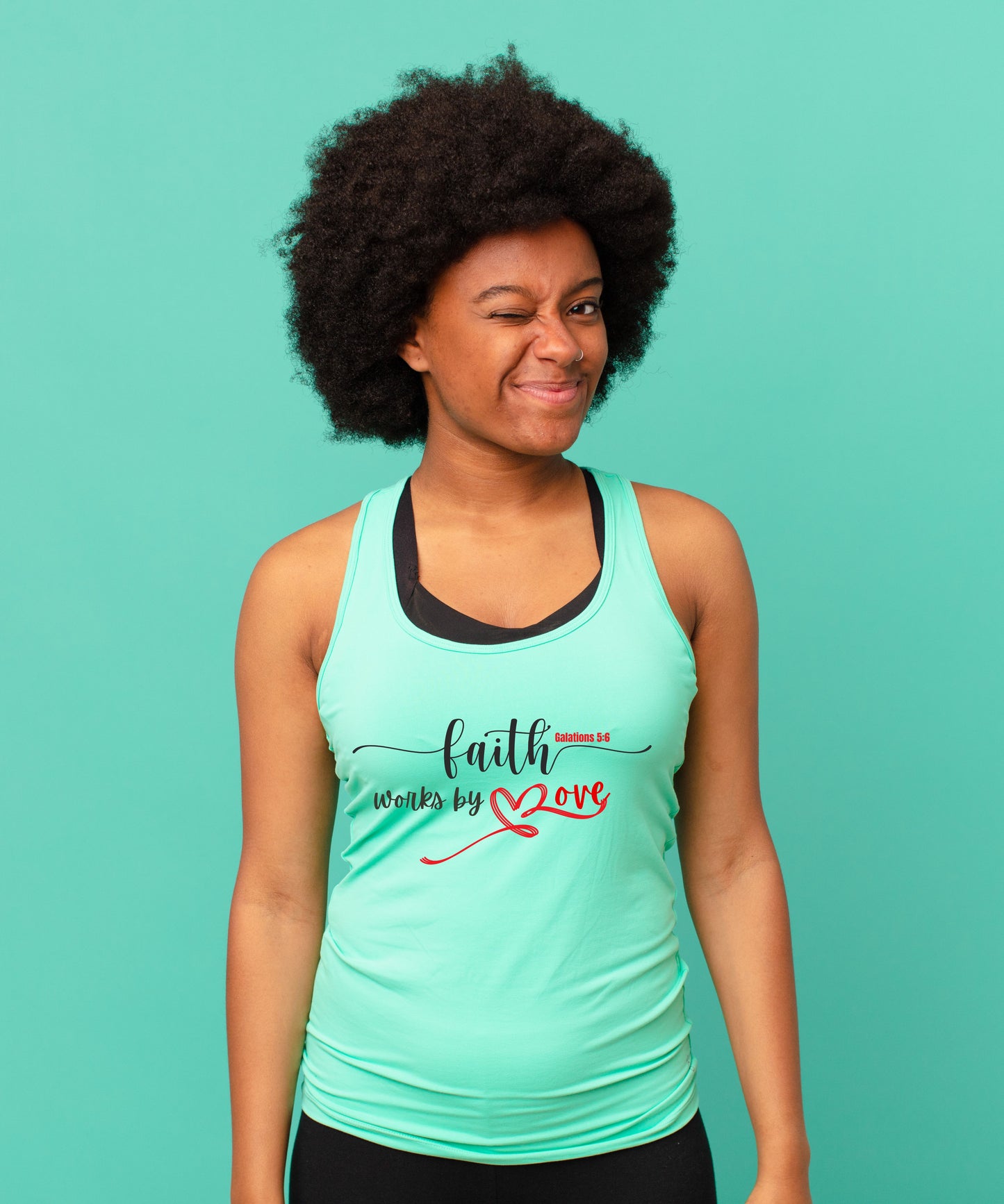 Faith Work by Love Women’s fitted racerback tank top