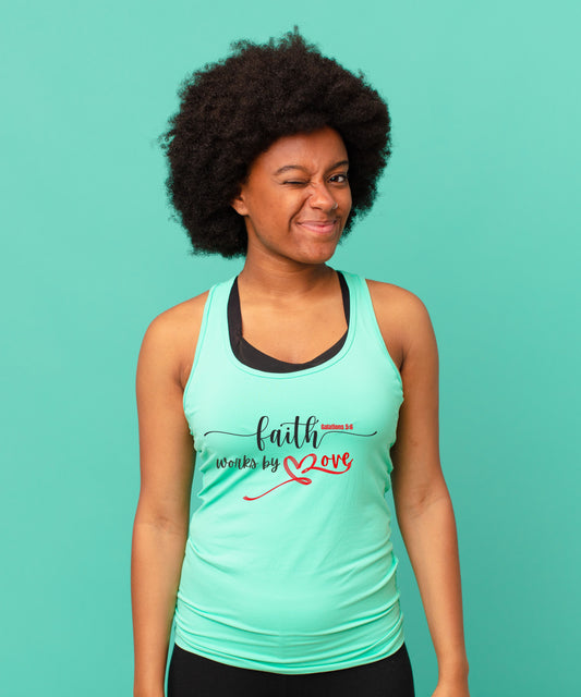 Faith Work by Love Women’s fitted racerback tank top