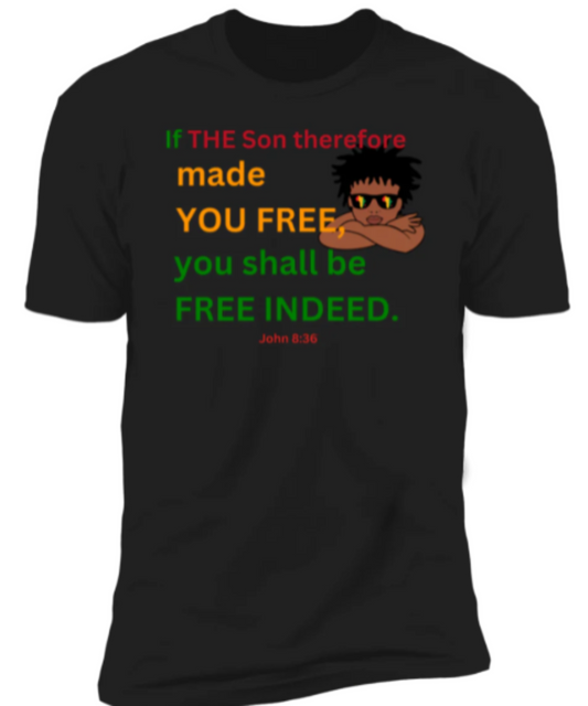 If the Son made you Free Men & Women Premium Short Sleeve Bible - Tees