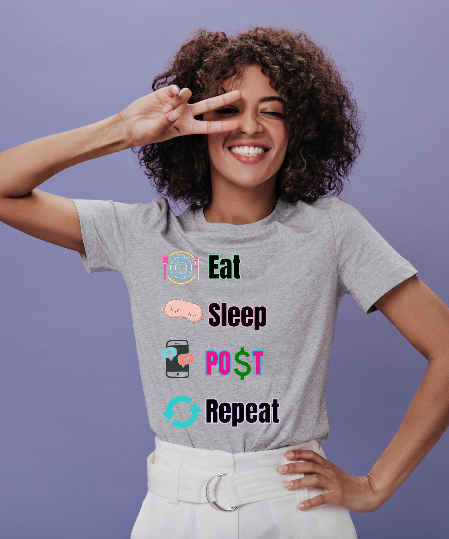 Eat Sleep Post Repeat  Bella + Canvas Unisex Jersey Short-Sleeve T-Shirt