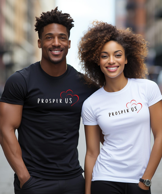 Men/Women Unisex "Prosper US" / Black & White Premium Short Sleeve T-Shirt