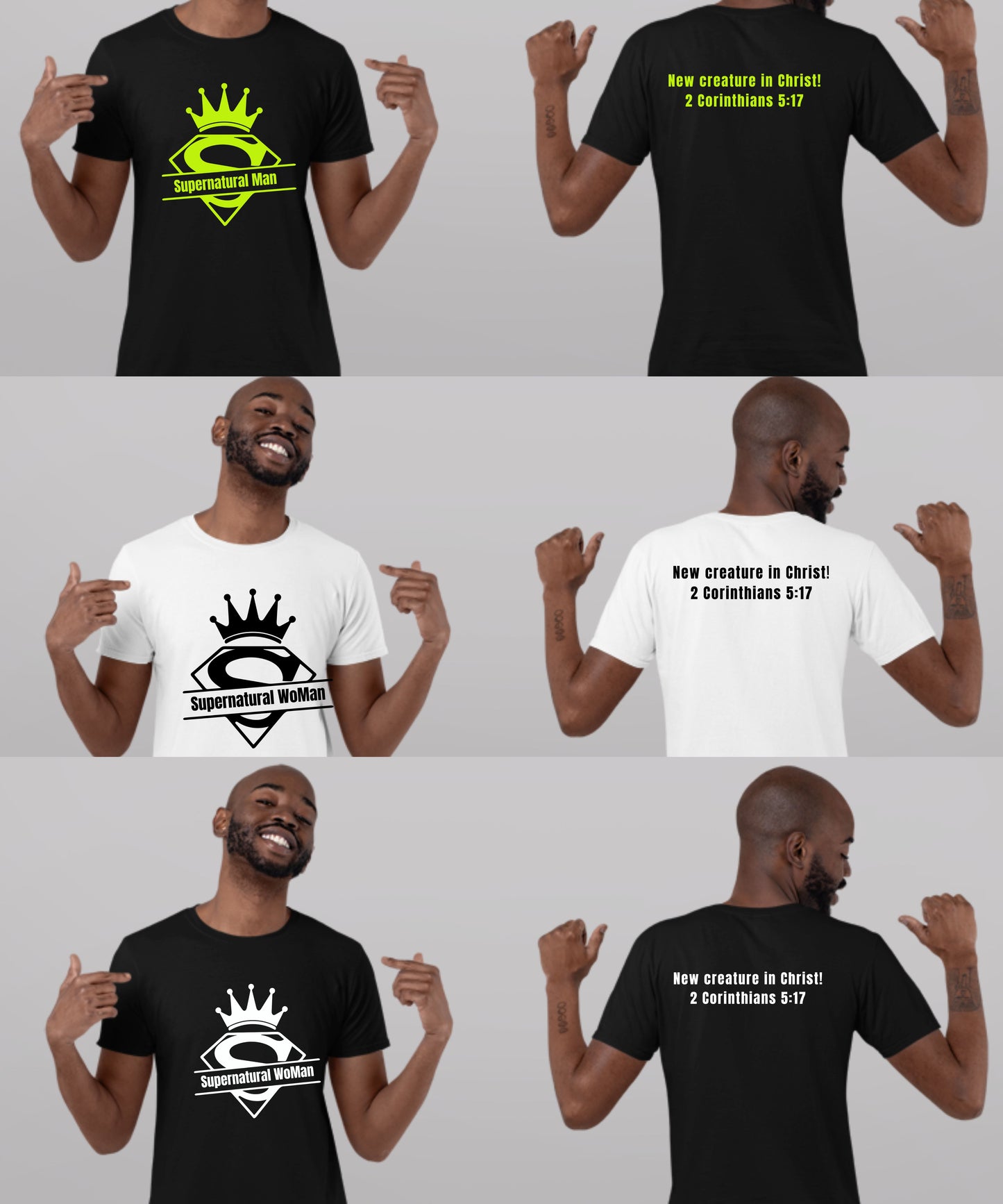 Supernatural Man Front & Back 3001C Bella + Canvas Unisex Jersey Short-Sleeve T-Shirt