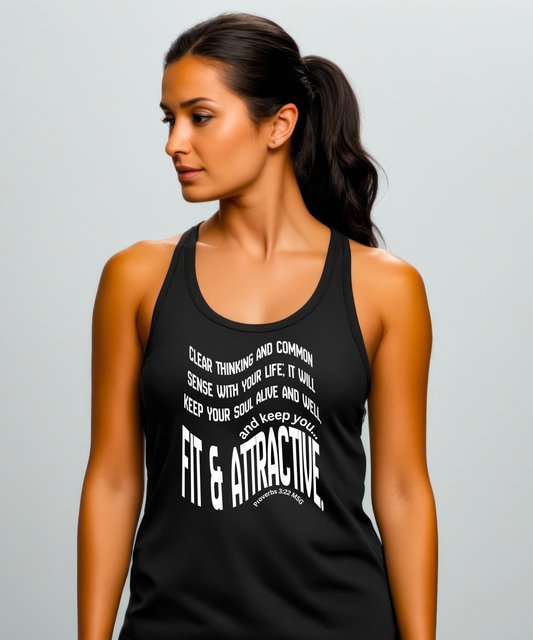 "Fit & Attractive" Women’s fitted racerback tank top