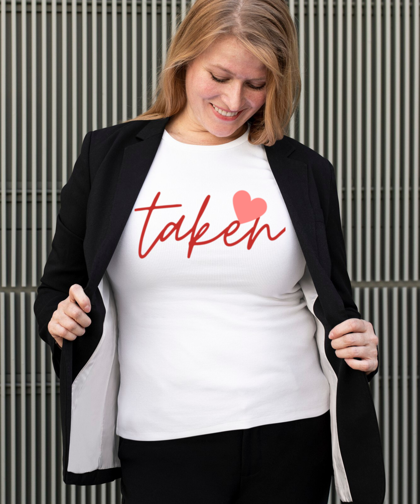 Women Taken /Black White & Heather Grey Premium Short Sleeve T-Shirt - Family