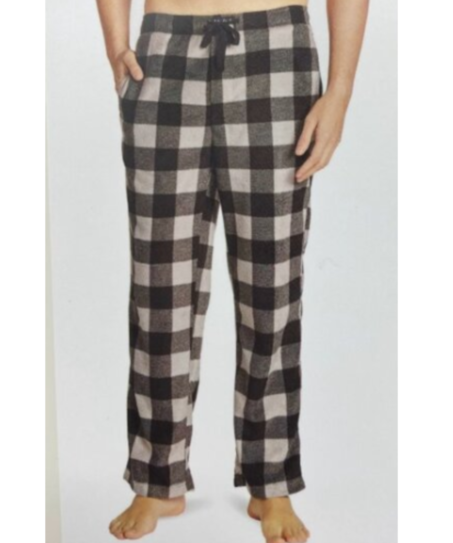 LUCKY BRAND Men's Christmas Jet Black Sleep Fleece Pant