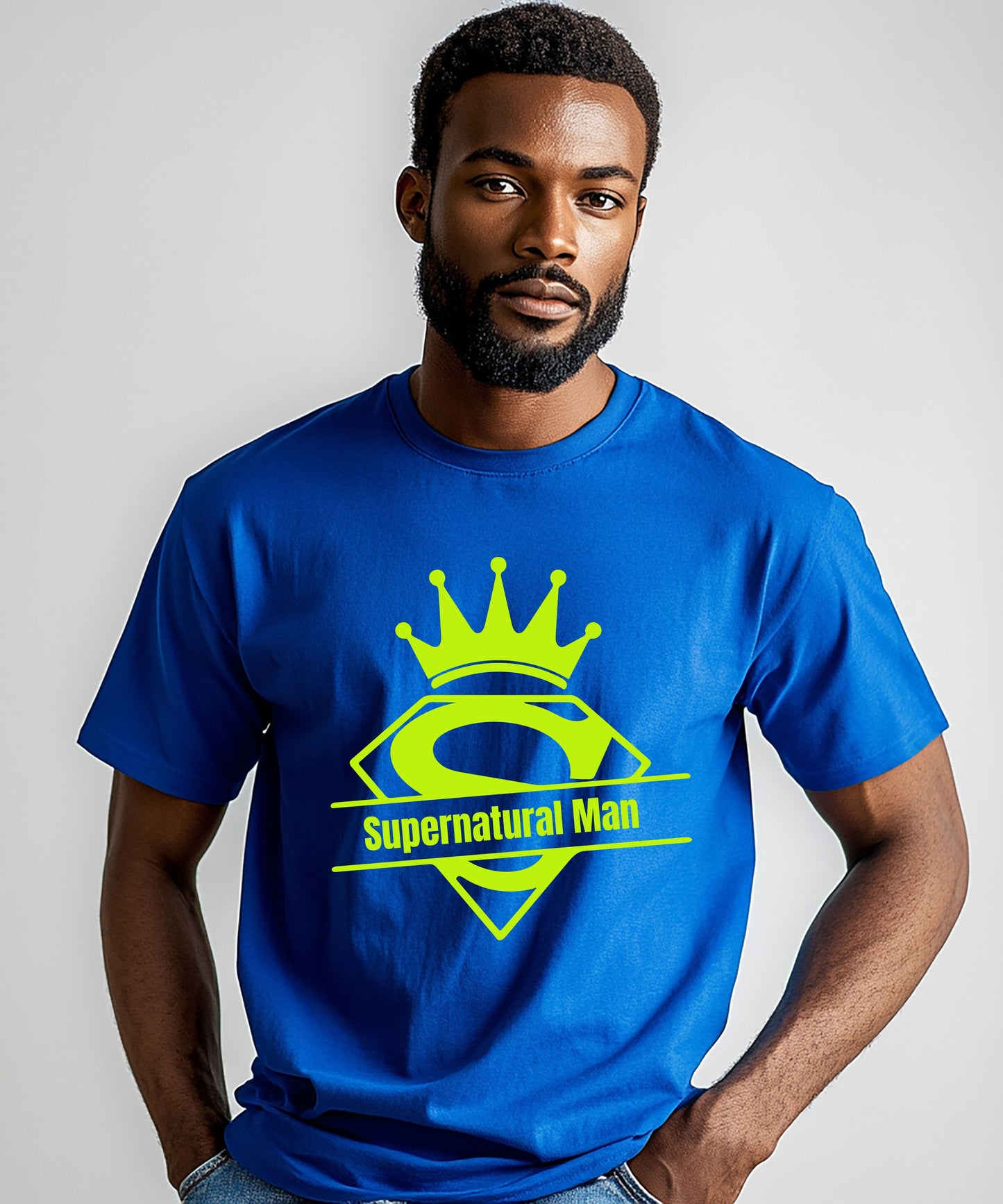 Supernatural Man Front & Back 3001C Bella + Canvas Unisex Jersey Short-Sleeve T-Shirt