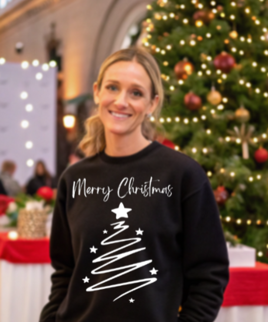 Merry Christmas Tree Crewneck Pullover Sweatshirt