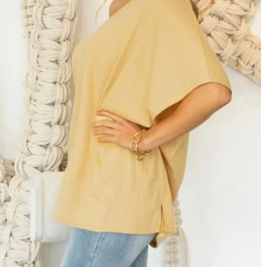 Ninexis ONE SHOULDER DRAPED TOP -YELLOW