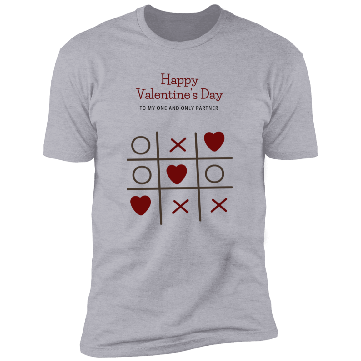 Men/Women Unisex "Tik Tac Love" Grey & White Short Sleeve T-Shirt Happy Valentines Day